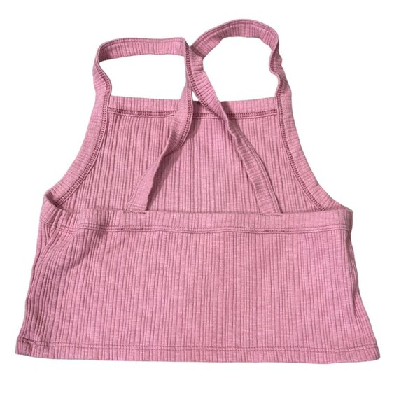 3 American Eagle Ribbed Tank Top Cross Back Cropped Small S Green Pink Yellow Bu - Picture 9 of 12